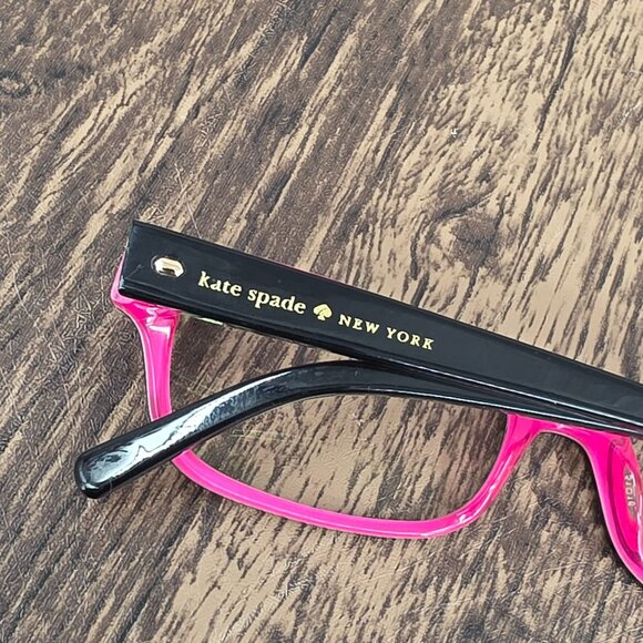 Kate Spade New York Lucyann Eyeglasses Frame Only Small Brick Black Pink Acetate - Picture 6 of 15